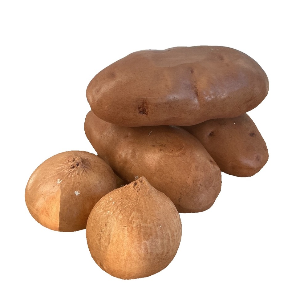 Vintage Realistic Faux Potatoes Onions Ceramic Farmhouse Cottagecore Primitive